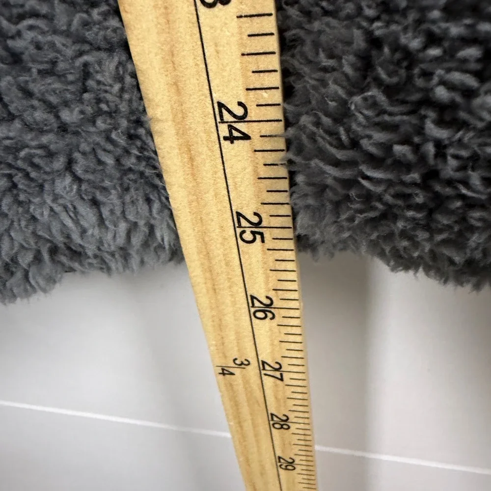 Chicago Bears Reversible Puffer Vest Fleece Men L Navy Orange Gray NFL - Picture 11 of 12